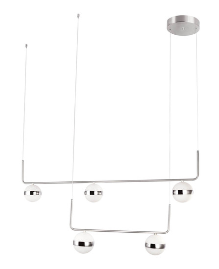 Globo Lovest LED Hängeleuchte 40W Warmweiß Nickel Matt, Metall Ø12cm 56008-5H1