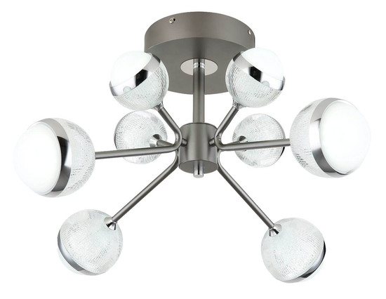 Globo LED Deckenleuchte Untsy 56W dimmbar Fernbedienung CCT warm-/tageslichtweiss Titanfarben gebürstet Metall Ø61cm