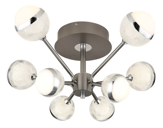 Globo LED Deckenleuchte Untsy 56W dimmbar Fernbedienung CCT warm-/tageslichtweiss Titanfarben gebürstet Metall Ø61cm