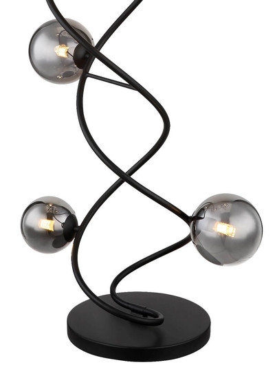 Globo LED Stehleuchte Riha 9-flammig G9 LED 9x 3,5W warmweiss Schwarz matt rauchfarben Metall Glas 162cm