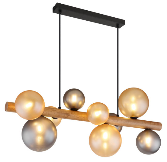 Globo Riha G9 Hängeleuchte 9-fach 5W Schwarz Matt, Metall 150cm 56133W-9H