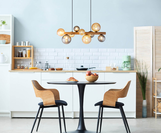 Globo Riha G9 Hängeleuchte 9-fach 5W Schwarz Matt, Metall 150cm 56133W-9H