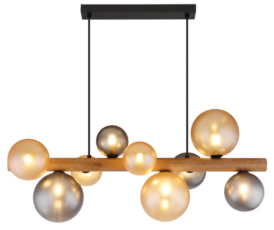 Globo Riha G9 Hängeleuchte 9-fach 5W Schwarz Matt, Metall 150cm 56133W-9H