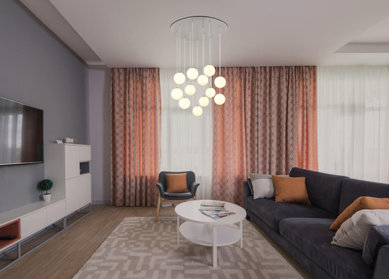 Globo Riha G9 Deckenleuchte 12-fach 3,50W Warmweiß Nickel Matt, Metall Ø12cm 56140-12D1