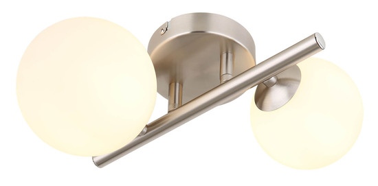 Globo Riha G9 Wandleuchte 2-fach 3,50W Warmweiß Nickel Matt, Metall 12,5cm 56140-2W