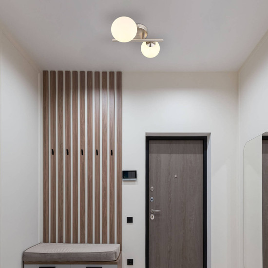 Globo Riha G9 Wandleuchte 2-fach 3,50W Warmweiß Nickel Matt, Metall 12,5cm 56140-2W