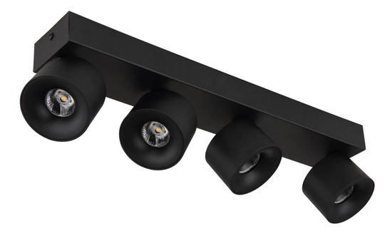 Globo Rae LED LED Strahler 4-fach 6W Warmweiß Schwarz Matt, Metall Ø7,2cm 56961-4B