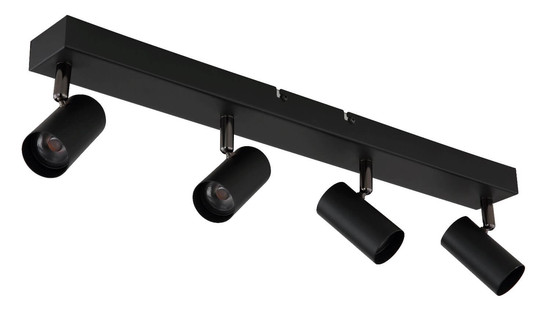 Globo LED Strahler Este 4-flammig 21W warmweiss 90Ra Schwarz matt Metall Aluminium 56x11cm