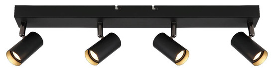 Globo LED Strahler Este 4-flammig 21W warmweiss 90Ra Schwarz matt Metall Aluminium 56x11cm