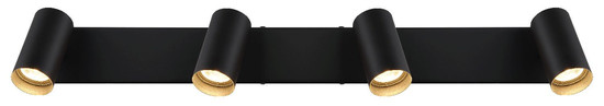Globo LED Strahler Este 4-flammig 21W warmweiss 90Ra Schwarz matt Metall Aluminium 56x11cm