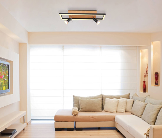 Globo Ida LED Deckenleuchte 18W Warmweiß Schwarz Matt, Metall 12,5cm 57034-2