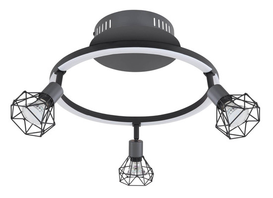 Globo Jutta LED Strahler 12W Warmweiß Graphit, Metall Ø9,6cm 57035-3