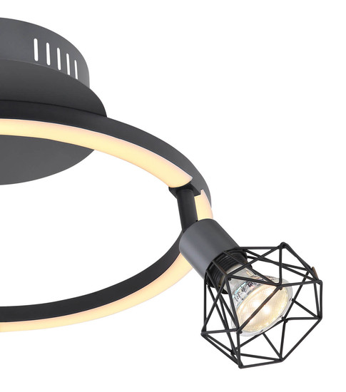 Globo Jutta LED Strahler 12W Warmweiß Graphit, Metall Ø9,6cm 57035-3