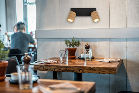 Globo Wenzel GU10 Strahler 2-fach 5W Schwarz Matt, Metall Ø6,5cm 57037-2