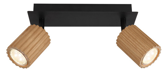 Globo Wenzel GU10 Strahler 2-fach 5W Schwarz Matt, Metall Ø6,5cm 57037-2