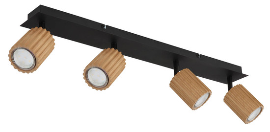 Globo Wenzel GU10 Strahler 4-fach 5W Schwarz Matt, Metall Ø6,5cm 57037-4