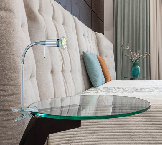 Globo Bobby GU10 Klemmstrahler 3W Warmweiß Nickel Matt, Metall 33cm 57300-1K