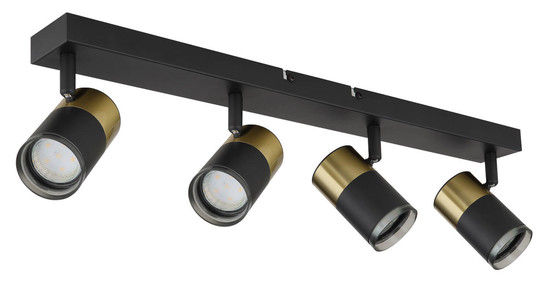 Globo Brisbon GU10 Strahler 4-fach 25W Schwarz Matt, Metall Ø5,5cm 57850-4