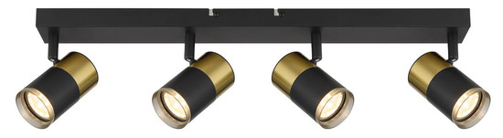 Globo Brisbon GU10 Strahler 4-fach 25W Schwarz Matt, Metall Ø5,5cm 57850-4
