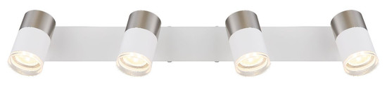 Globo Strahler Brisbon 4-flammig GU10 Weiß matt Nickel matt Metall Aluminium 56x12cm