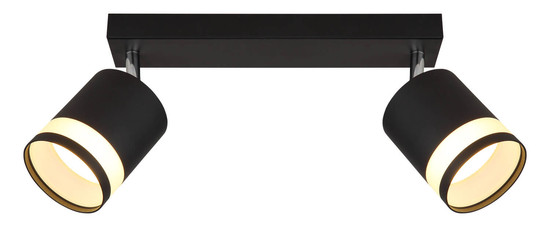 Globo Lucero GX53 Strahler 2-fach 7W Warmweiß Schwarz Matt, Metall Ø8,2cm 57852-2