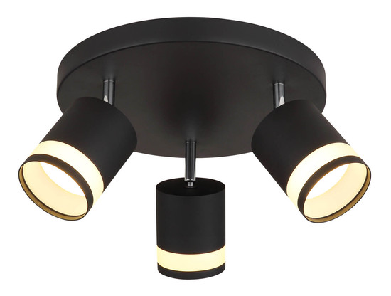 Globo Lucero GX53 Strahler 3-fach 7W Warmweiß Schwarz Matt, Metall Ø8,2cm 57852-3