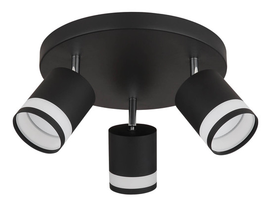 Globo Lucero GX53 Strahler 3-fach 7W Warmweiß Schwarz Matt, Metall Ø8,2cm 57852-3