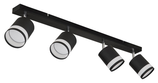 Globo LED Strahler Lucero 4-flammig GX53 LED 4x 7W warmweiss Schwarz matt Metall 80x18,5cm