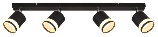 Globo LED Strahler Lucero 4-flammig GX53 LED 4x 7W warmweiss Schwarz matt Metall 80x18,5cm