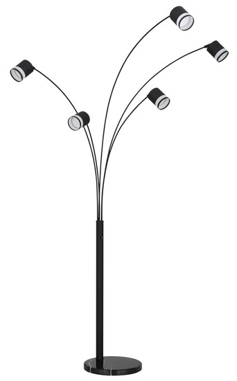 Globo Lucero GX53 Stehleuchte 5-fach 7W Warmweiß Schwarz Matt, Metall Ø8,2cm 57852S