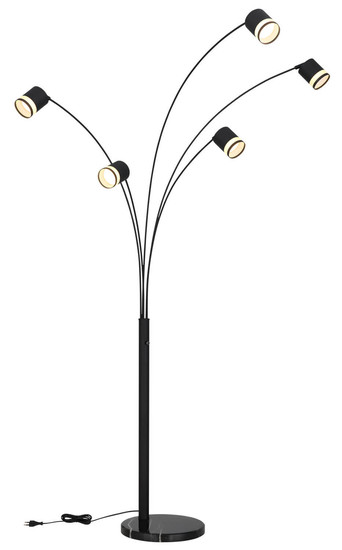 Globo Lucero GX53 Stehleuchte 5-fach 7W Warmweiß Schwarz Matt, Metall Ø8,2cm 57852S
