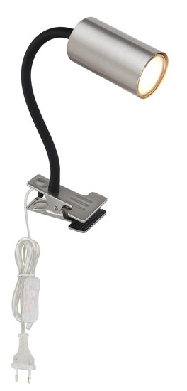 Globo Robby GU10 Klemmstrahler 25W Nickel Matt, Metall Ø5,5cm 57911K