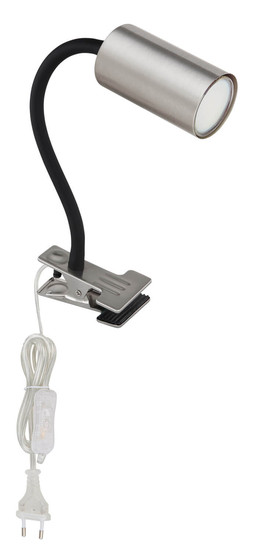 Globo Robby GU10 Klemmstrahler 25W Nickel Matt, Metall Ø5,5cm 57911K