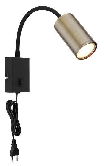 Globo Robby GU10 Wandleuchte 25W Schwarz Matt, Metall Ø5,5cm 57911WM