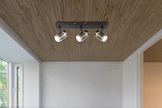 Globo Trabby GU10 Strahler 3-fach 8W Schwarz Matt, Metall Ø6cm 57916-3