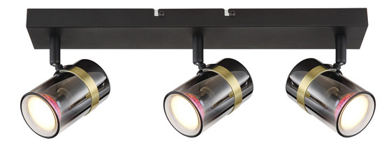 Globo Trabby GU10 Strahler 3-fach 8W Schwarz Matt, Metall Ø6cm 57916-3