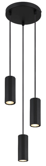 Globo Pendelleuchte James 3-flammig GU10 Schwarz matt Metall Aluminium Ø21cm