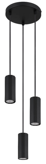 Globo Pendelleuchte James 3-flammig GU10 Schwarz matt Metall Aluminium Ø21cm