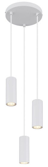 Globo Pendelleuchte James 3-flammig GU10 Weiß matt Metall Aluminium Ø21cm
