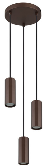 Globo James GU10 Hängeleuchte 3-fach 25W Bronzefarben Matt, Metall Ø6cm 57919-3H