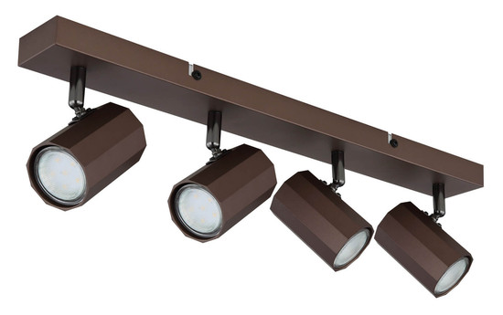 Globo James GU10 Strahler 4-fach 25W Bronzefarben Matt, Metall Ø6cm 57919-4