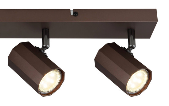 Globo James GU10 Strahler 4-fach 25W Bronzefarben Matt, Metall Ø6cm 57919-4