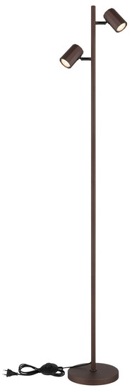 Globo James GU10 Stehleuchte 2-fach 5W Bronzefarben Matt, Metall Ø6cm 57919S