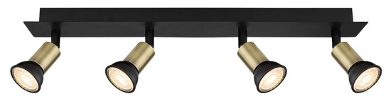 Globo Drew GU10 Strahler 4-fach 35W Schwarz Matt, Metall Ø3cm 57998-4B