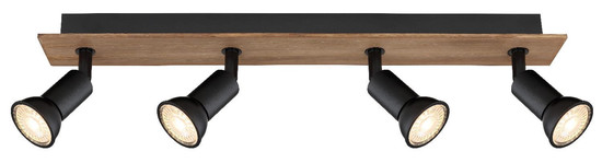 Globo Strahler Drew 4-flammig GU10 Dunkelbraun Holz 50x9cm