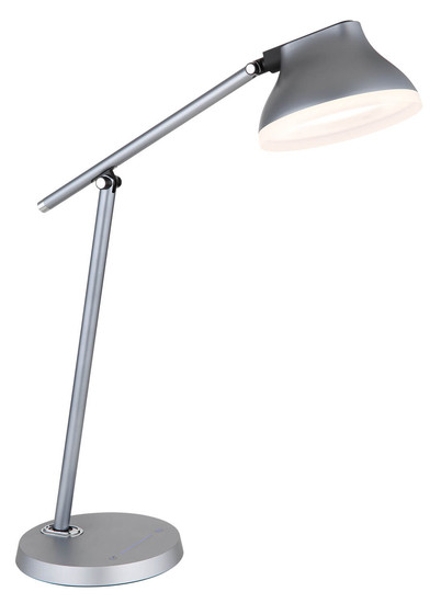 Globo Halvar LED Tischleuchte 8W Neutralweiß Grau Matt, Aluminium Memoryfunktion Ø15cm 58437G