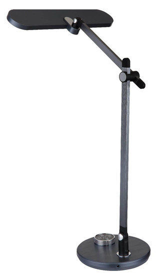 Globo LED Tischleuchte Berletta 12W dimmbar CCT warm-/neutral-/tageslichtweiss 90Ra Grau dunkel Aluminium Gebürstet 57,5x53cm