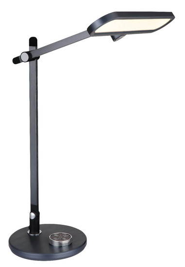 Globo LED Tischleuchte Berletta 12W dimmbar CCT warm-/neutral-/tageslichtweiss 90Ra Grau dunkel Aluminium Gebürstet 57,5x53cm