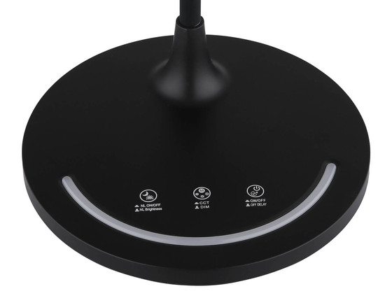 Globo Kenny LED Tischleuchte 12W CCT Schwarz Matt Nachtlicht Memoryfunktion Ø15,4cm 58483