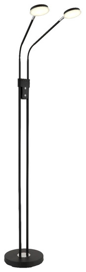 Globo LED Stehleuchte Silvio 2-flammig 2x 6,5W dimmbar CCT warm-/neutralweiss Schwarz matt Metall 173cm